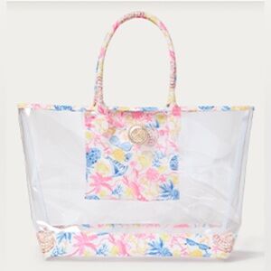 NWT Lilly Pulitzer Clear Tote Bag in barefoot beachcomber